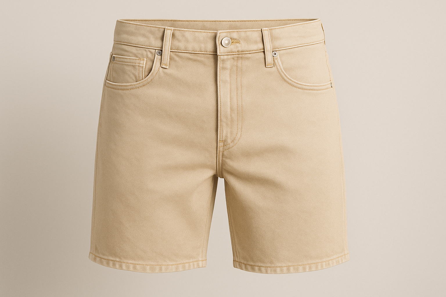 korte spijkerbroek voor mannen beige
