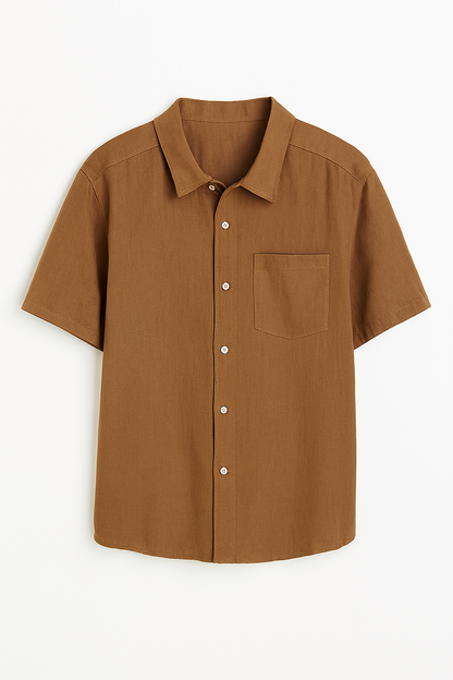 Elegante Korte linnen blousen voor mannen