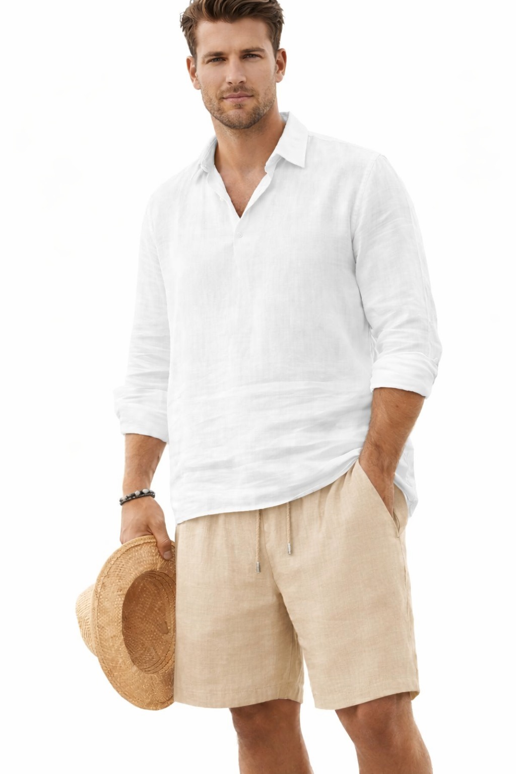 Comfortabele linnen en chino korte broeken voor heren