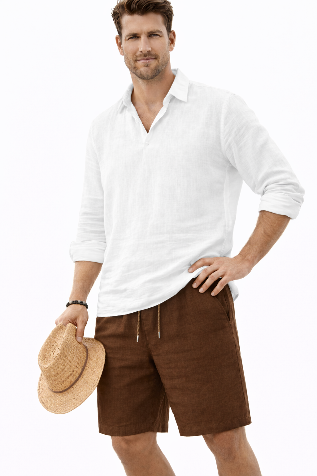 Comfortabele linnen en chino korte broeken voor heren