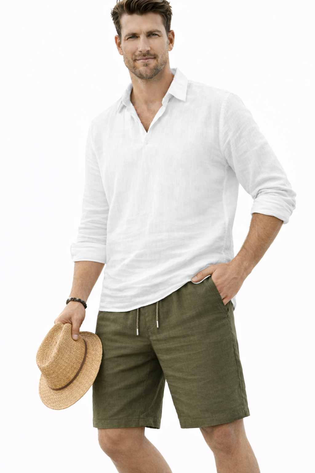 Comfortabele linnen en chino korte broeken voor heren