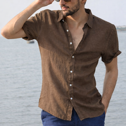 Elegante Korte linnen blousen voor Heren