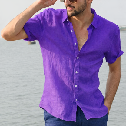 Elegante Korte linnen blousen voor Heren