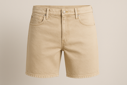 korte spijkerbroek voor mannen beige