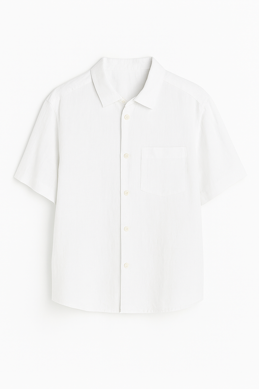 Elegante Korte linnen blousen voor mannen