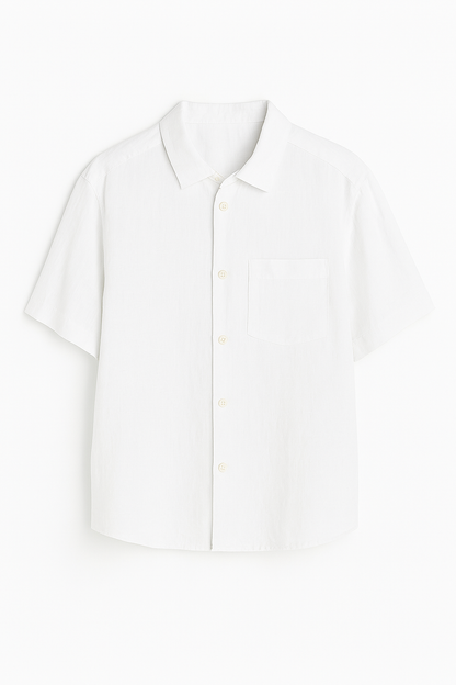 Elegante Korte linnen blousen voor mannen